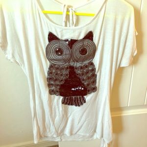 Sequin owl top